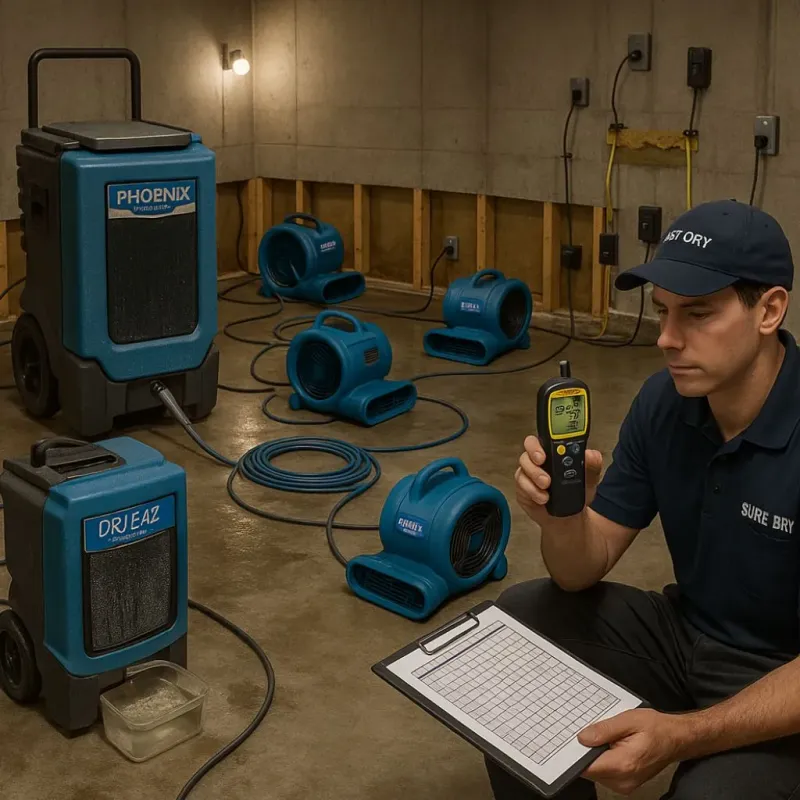 Structural Drying and Dehumidification process in Hales Corners, WI